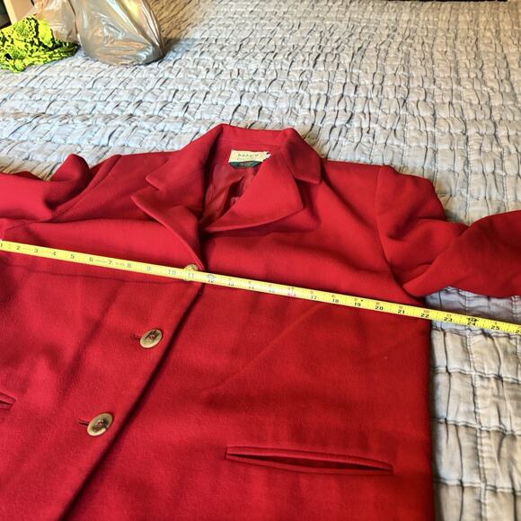 Benard Coutre Cashmere Wool Blend Red Jacket 3 Button Lined Women’s Sz 10 Medium - Picture 11 of 12